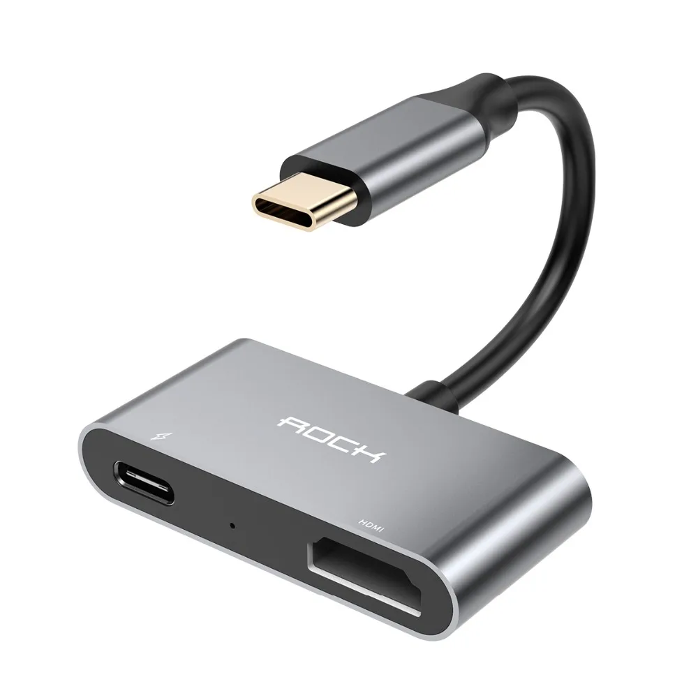 

ROCK USB Type C to HDMI Adapter USB 3.1 to HDMI Adapter 4K High Definition Male to Female Converter for PC Computer TV Display