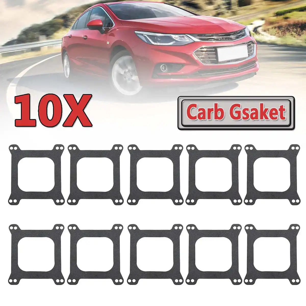 

10 Pcs Oil Gaskets Carb Gsaket For Chevrolet For Chevy SBC For BBC 350 Carburetor Ported 1 11/16" Ports Black