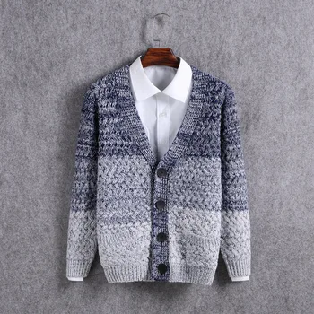 

#1333 Men's Sweater Fashion Cardigan Homme Single Breasted Knitted Coat Sweater Cardigan Men V-neck Pull Homme M-XXL