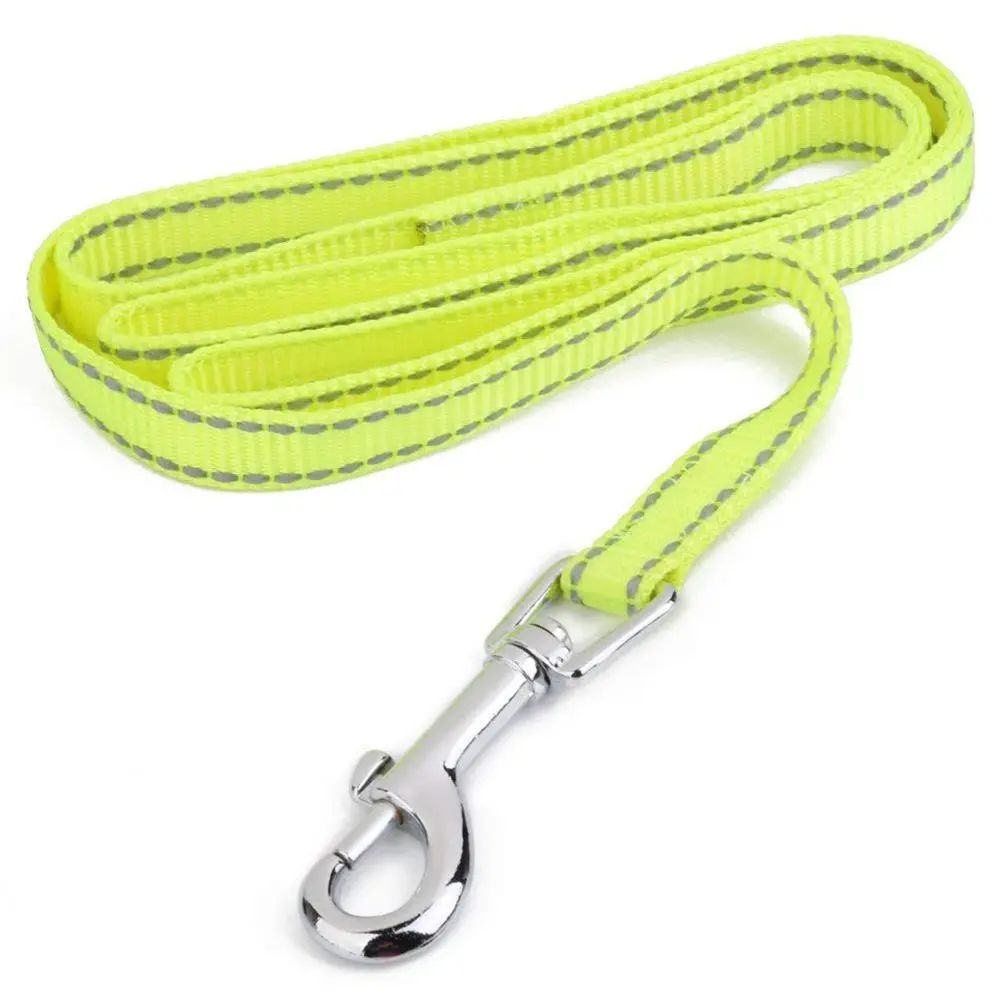 

Yellow Reflective Lining Pet Dog Lead Leash with Clip 1.5cm