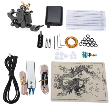 

2019 New Professional Stainless Steel Electric Tattoo Kits 8 Wrap Coils Guns Machine Power Supply Disposable Needle
