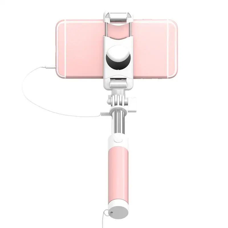  New Universal Selfie Stick Self-timer Lever Mini Foldable Wired Selfie Stick For IPhone 6 6S For Samsung Huawei Mobile Phone