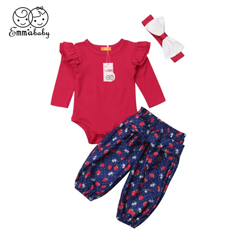 Newborn Baby Girl Clothing Cotton set Fashoin bebe girls Ruffles Top