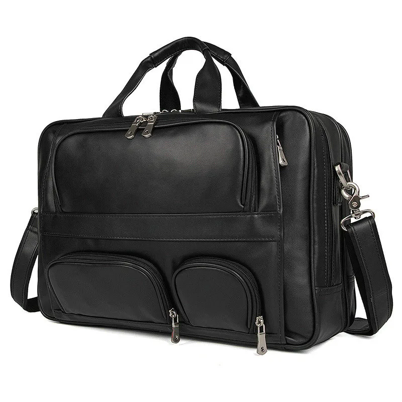 

2019 Vintage Men's Cow Genuine Leather Briefcase Messenger Bag 17 Inch Male Laptop Bag Men Business Travel Bag