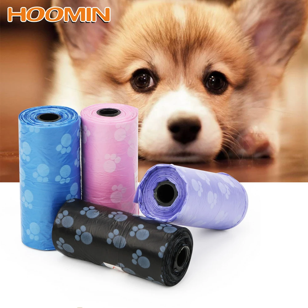 

HOOMIN 2 Rolls 30 Pcs Printing Cat Dog Poop Bags Outdoor Pet Waste Clean Poop Bags Degradable Home Clean Refill Garbage Bag