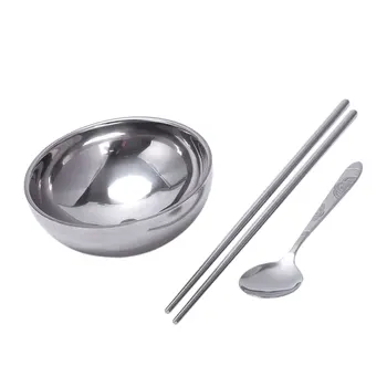 

Portable Blue Tableware Stainless Steel Dinnerware Travel Camping Cutlery Set Chopsticks Set Picnic Tool Outdoor Tablewares
