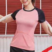 BINAND контрастный цвет спортивная женская футболка для йоги быстросохнущая дышащая тренировочная облегающая фитнес-колготки женские спортивные шорты с коротким рукавом