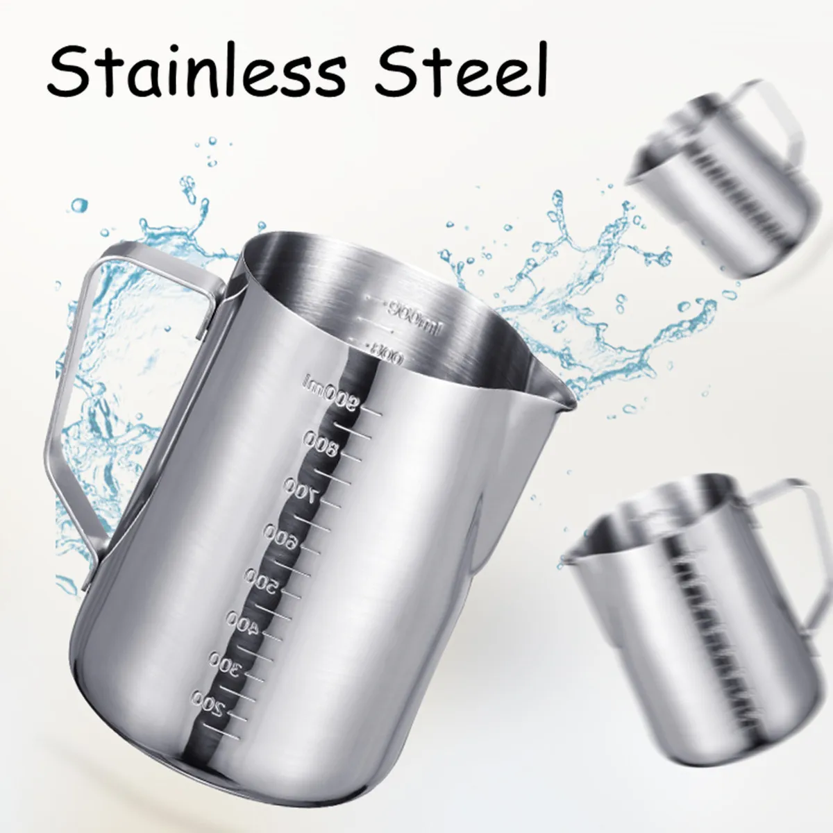 

350ml/550ml/900ml Stainless Steel Milk Frothing Jug DIY Craft Coffee Barista Latte Pitcher Mug Cup Dual Sided Scale Measuring