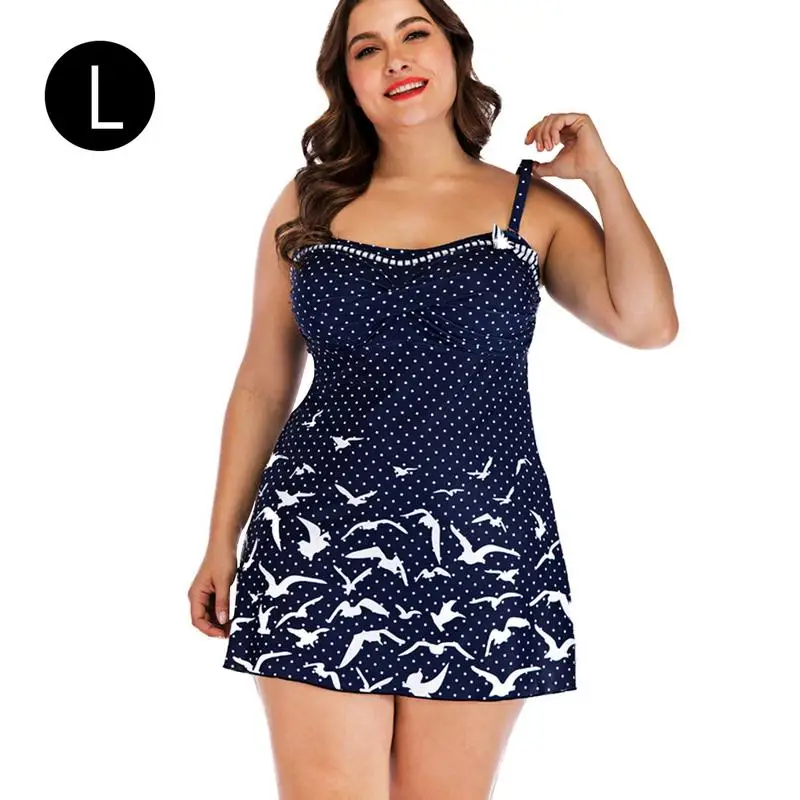 Женское цельное платье для плавания в европейском и американском стиле, одежда для плавания с рисунком чайки, большое платье для плавания, облегающая юбка, купальные костюмы