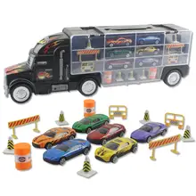 Интерактивный сплав детский подарок грузовик гараж контейнер игрушечный автомобиль модель автомобиля мини