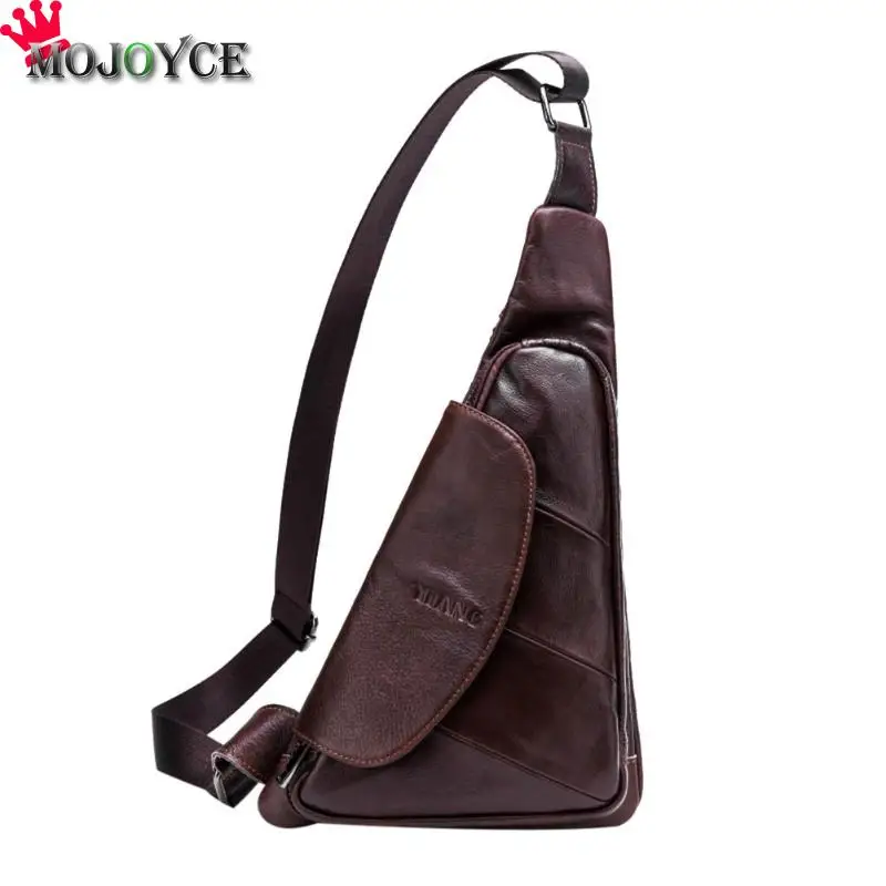 Oil Wax Leather Shoulder Waist Belt Packs Satchel Chest Bags Men Crossbody Casual Messenger Bags