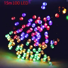 15 м 100 светодиодный s солнечный свет шнура 50000 часов светодиодный срок службы Рождество декорирование деревьев новогодние украшения DIY световые струны праздничные поставки