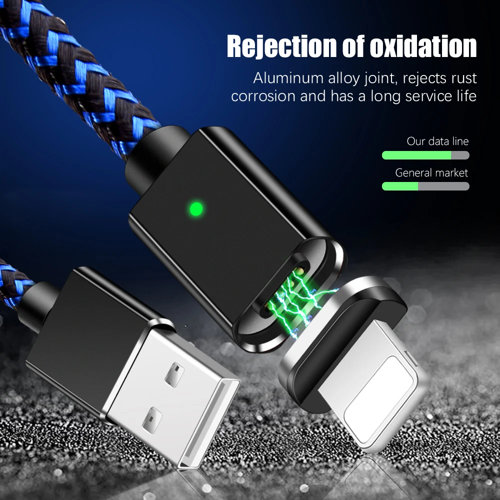 Магнитный usb кабель для зарядки Micro Type c iPhone Xs 8 X Max Samsung Xiaomi Android Быстрый адаптер