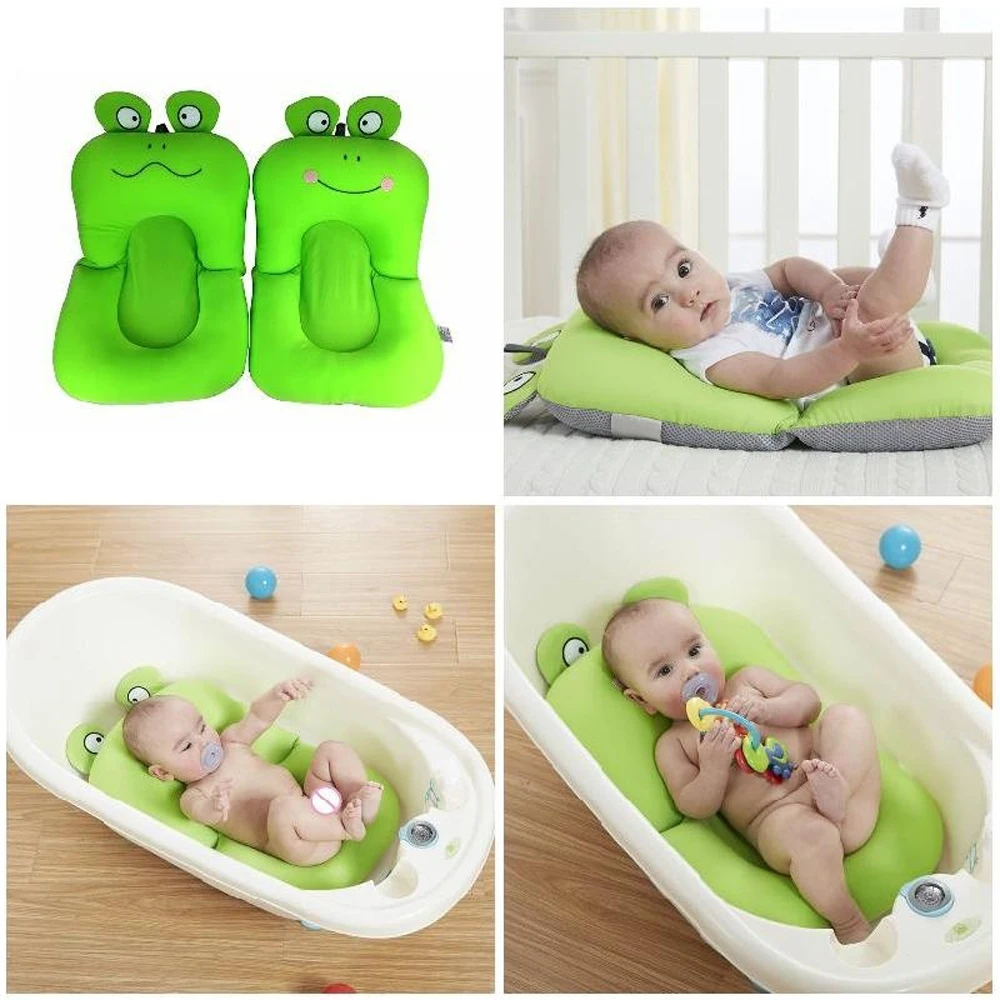 Baby Bath Tub Newborn Baby Foldable Pad Chair Shelf Newborn Bathtub Seat Infant Support Cushion Mat Bath Mat