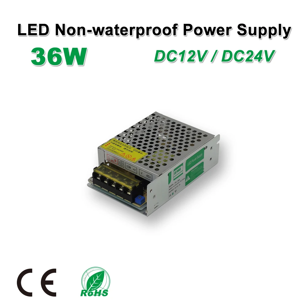 

36W LED Power Supply,LED Strips Drive,DC12V/24V,Non-Waterproof,Adapter transformer,IP20,Indoor Use,for panel lights,Linear light