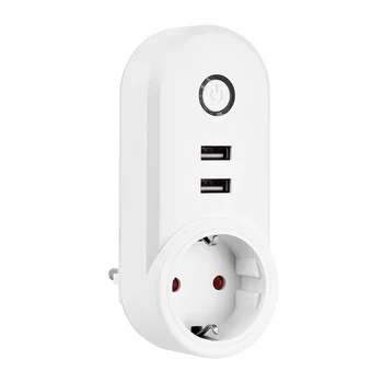 

Smart WiFi Socket Smart Plug 2 USB Charger Port, Timer Power, Control your home devices from anywhere, work with Amazon Alexa