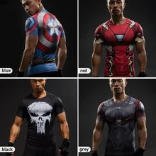 Супергерой Рашгард спортивная рубашка мужские компрессионные рубашки одежда супергероя футболки для спортзала одежда для фитнеса ММА футболка для бега Топы