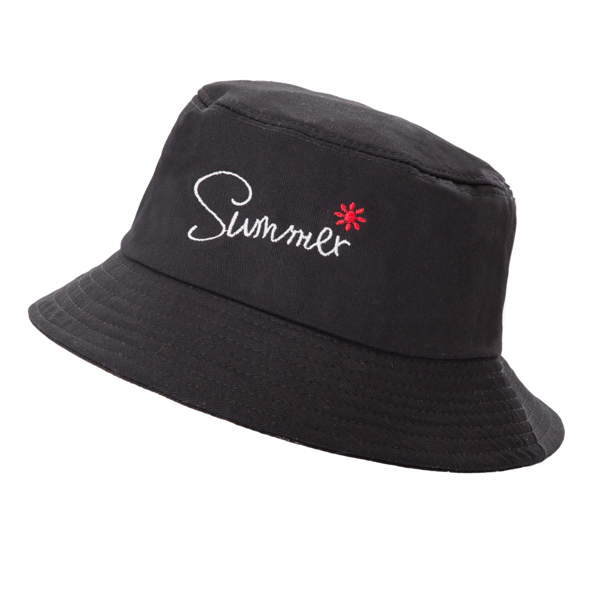 2019 Новый Для женщин вышитые ведро шляпа белый черные летние с буквами наружу Женская шапочка