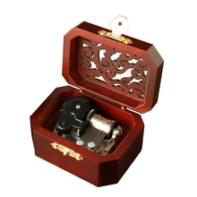 Frozen Music box, boîte à musique en bois à couvercle creux créatif à 18 notes de mouvement argenté, jouets musicaux pour enfants