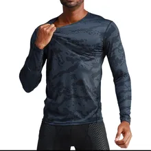 Фитнес-одежда мужская гимнастическая майка для бега быстросохнущая футболка компресс длинный рукав Рашгард Кроссфит Футболка мужская Спортивная футболка