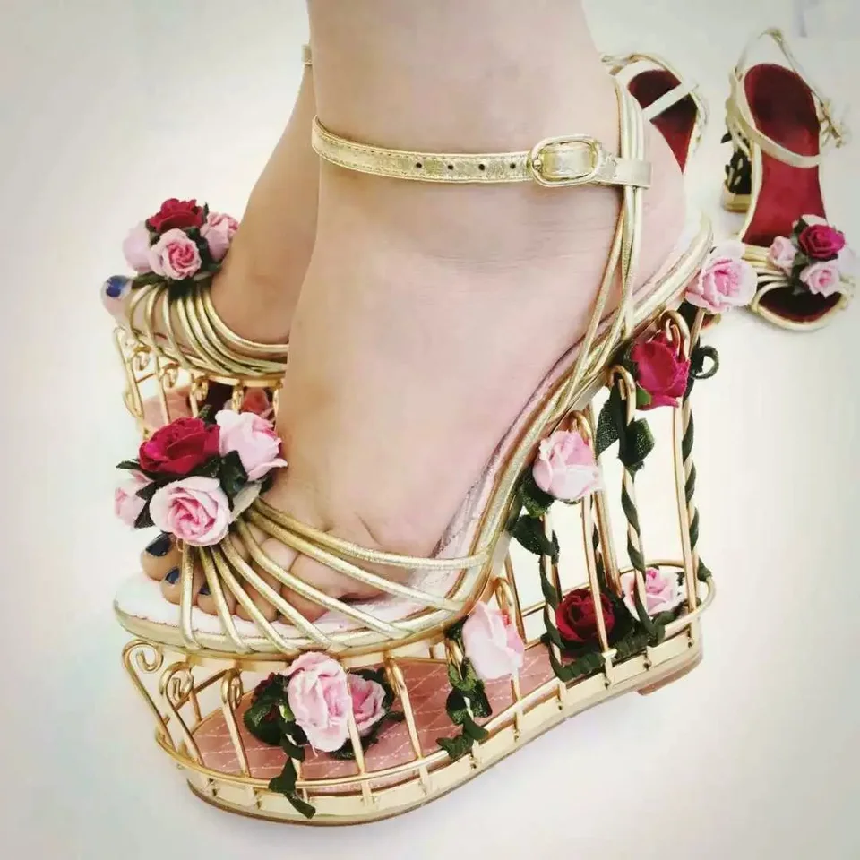 3d flower heels
