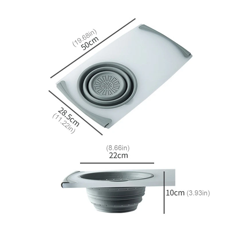 Günstig 3 In 1 Multi Funktion Tablett Sink Drain Korb Schneiden Bord Filter Hacken Blöcke Fleisch Gemüse Obst Korb lagerung Cho