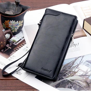 

Business Men Wallets Classic Long Style Card Holder Male Purse Quality Zipper Large Capacity Big Brand Luxury Wallet For Men