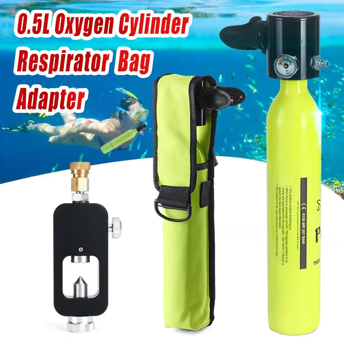 معدات غطس البسيطة الغوص اسطوانة الهواء الدبابات صمام التنفس حقيبة محول الغوص تحت الماء التنفس التبعي معدات غطس البسيطة الغوص اسطوانة الهواء الدبابات صمام التنفس حقيبة محول الغوص تحت الماء التنفس التبعي