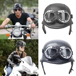 Унисекс велосипедный шлем Универсальный винтажный мотоциклетный шлем с открытым лицом защитный шлем с очками для Harley