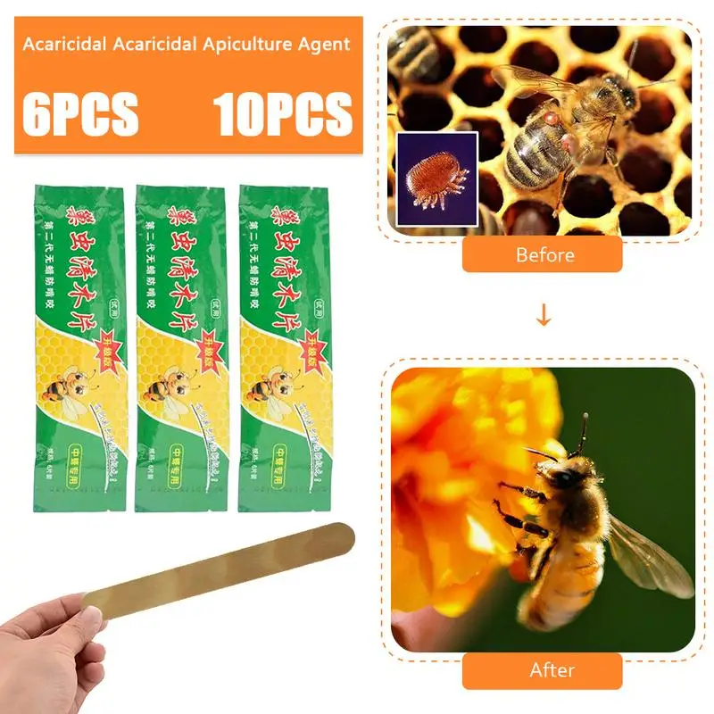 

6Pcs/10Pcs Beekeeping Equipment Acaricide On Bee Stings Beekeeping Medicine Stings Killer Control Bee Farm Pesticides Pesticides