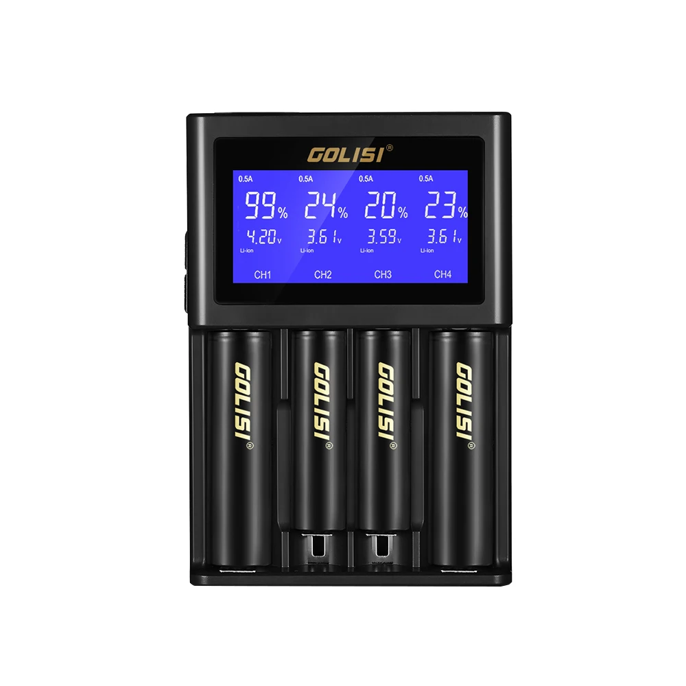 MOCH GOLISI S4 2.0A интеллектуальное ЖК 18650 зарядное устройство для литий ионных Ni MH Cd Md