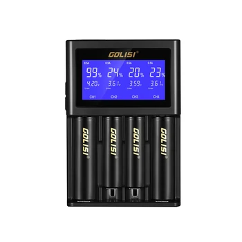 

MOCH-GOLISI S4 2.0A Intelligent Lcd 18650 Battery Charger For Li-Ion Ni-Mh Ni-Cd Ni-Md 26650 20700 Aa Aaa Rechargeable Batteri