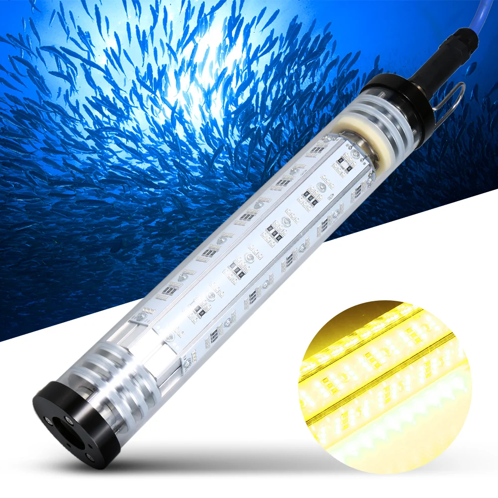 140W/200W/300W 12V Fishing Light Underwater LED Fishing Lure Light Submersible Night Fish