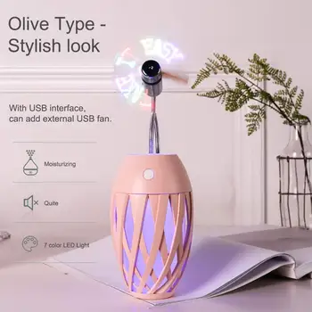 

Vaporizer Humidifier USB Small Mini Humidifier with Two Adjustable Mist Mode / Timer, Automatic 7 Color LED Lights, Olive Type