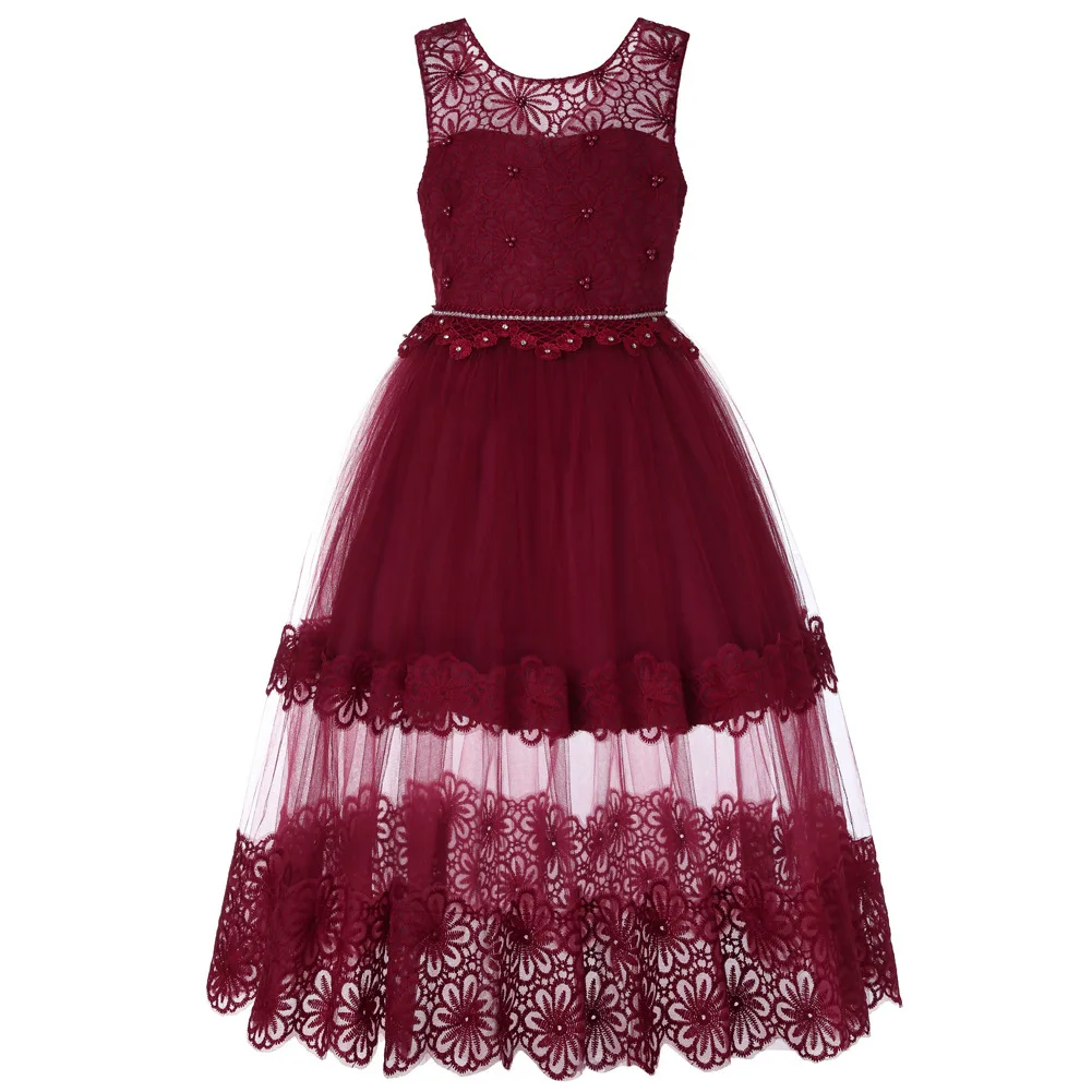 

Girls Birthday Ball Gown Dresses Clothes Children Sleeveless Cute Sequin Mesh Piano performance Dress Party Costume 3-13 Years