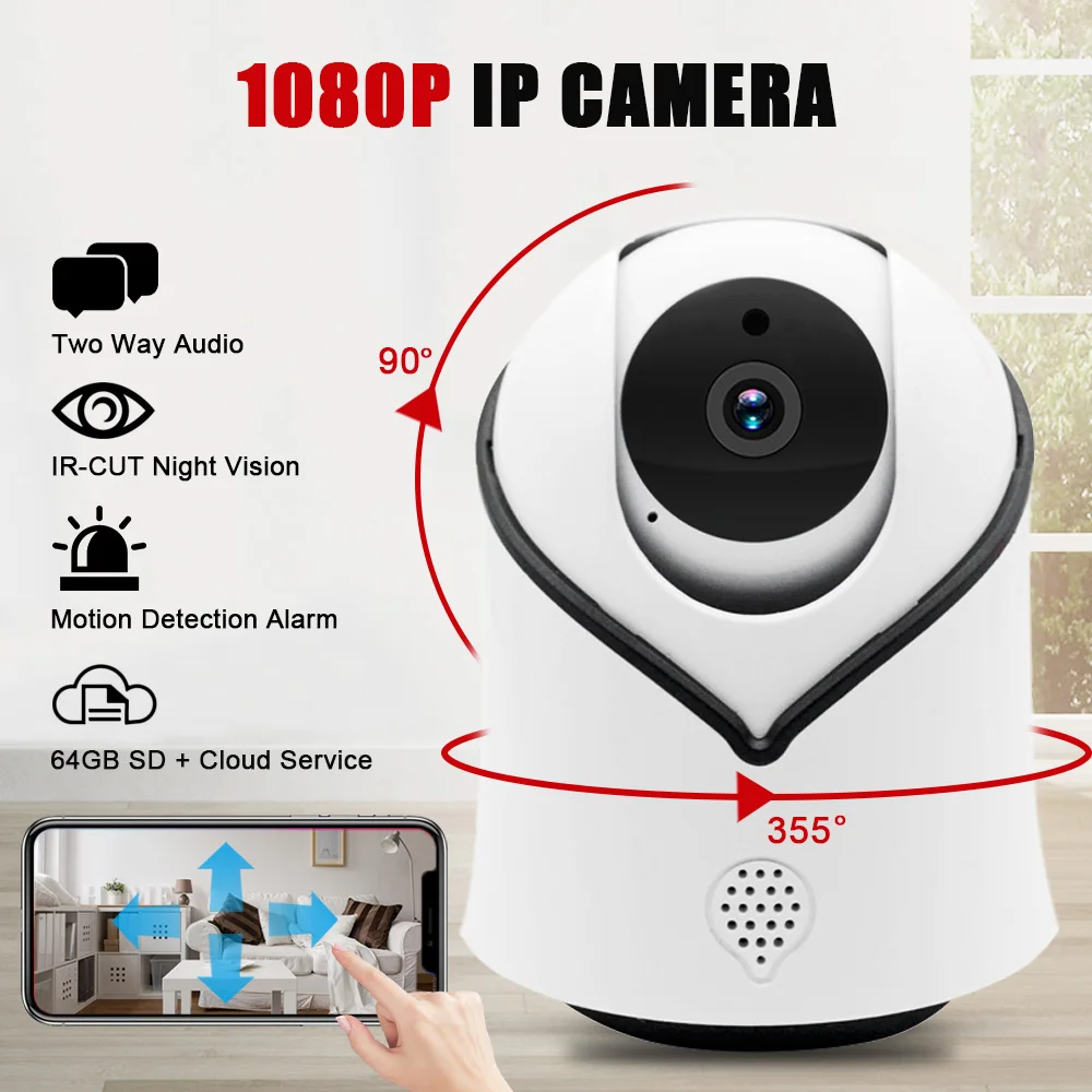 

HD 1080P Home Security IP Camera Two Way Audio Wireless Mini Camera Night Vision CCTV WiFi Camera Baby Monitor Alarm iCsee