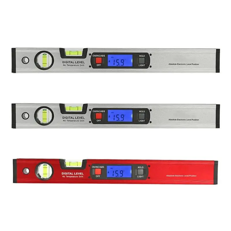 

360 Degree 400mm Digital Angle Finder Level Spirit Level Upright Inclinometer with Magnets Protractor Angle Slope Tester Ruler