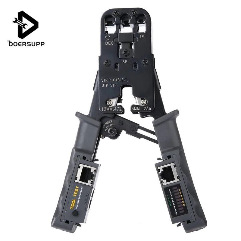 

2 in 1 RJ45 Network LAN Cable Crimper Pliers Cutting Tool Cable Tester Cable Pliers 6P/8P Wire Cutter Tool Test Crimping Pliers