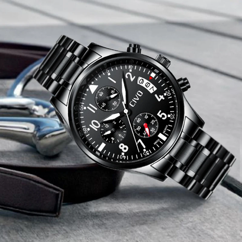 

CIVO Waterproof Analogue Watch Top Brand Fashion Men Watch Gents Date Calendar Sports Military Quartz Watch Relogio Masculino
