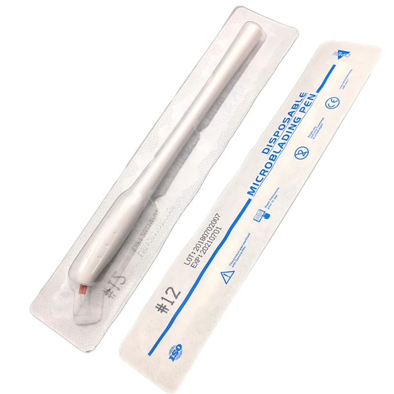 

Tattoo Pen Machine Disposable Manual Pen with 18U 12F Blades for Eyebrow Permanent Makeup Pen Machine for Microblding Emboridery
