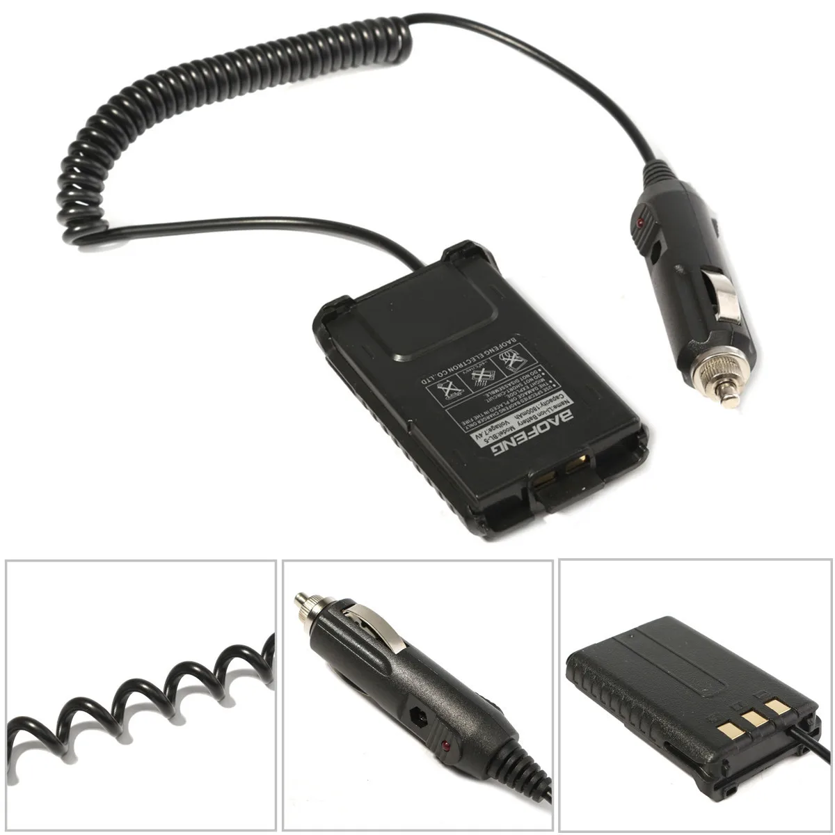 

12V Car Battery Adapter Eliminator For Baofeng UV5R Plus Two Way Radio 1800mAh Essential to Home & Travels