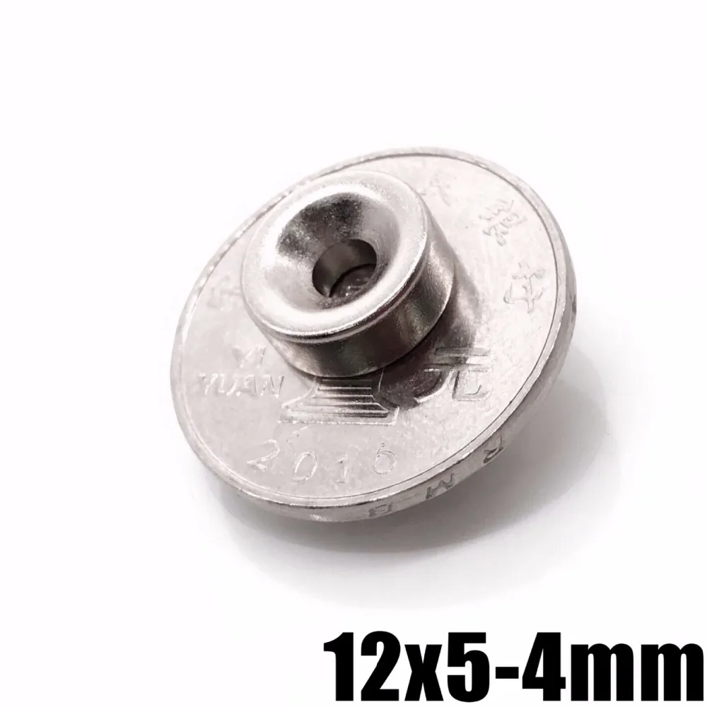 500 шт. супер сильные Круглые неодимовые кольцо с потайной головкой магниты 12mm x 5 мм отверстие: 4 мм редкоземельный магнит N35 12*5 м-4