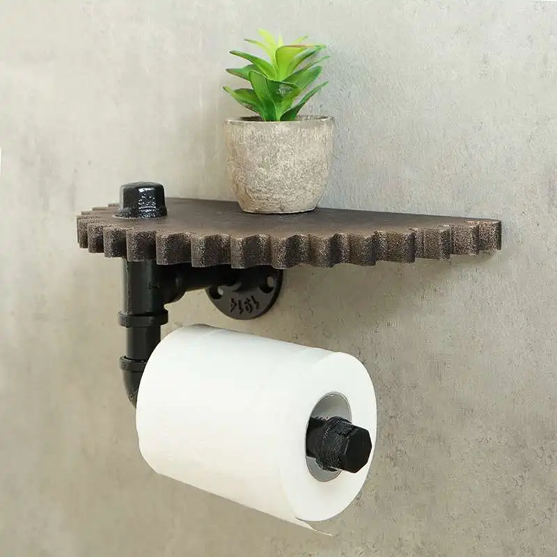 Industrial Retro 2 Tiers Storage Rack Holder Organizer Wood Hanging