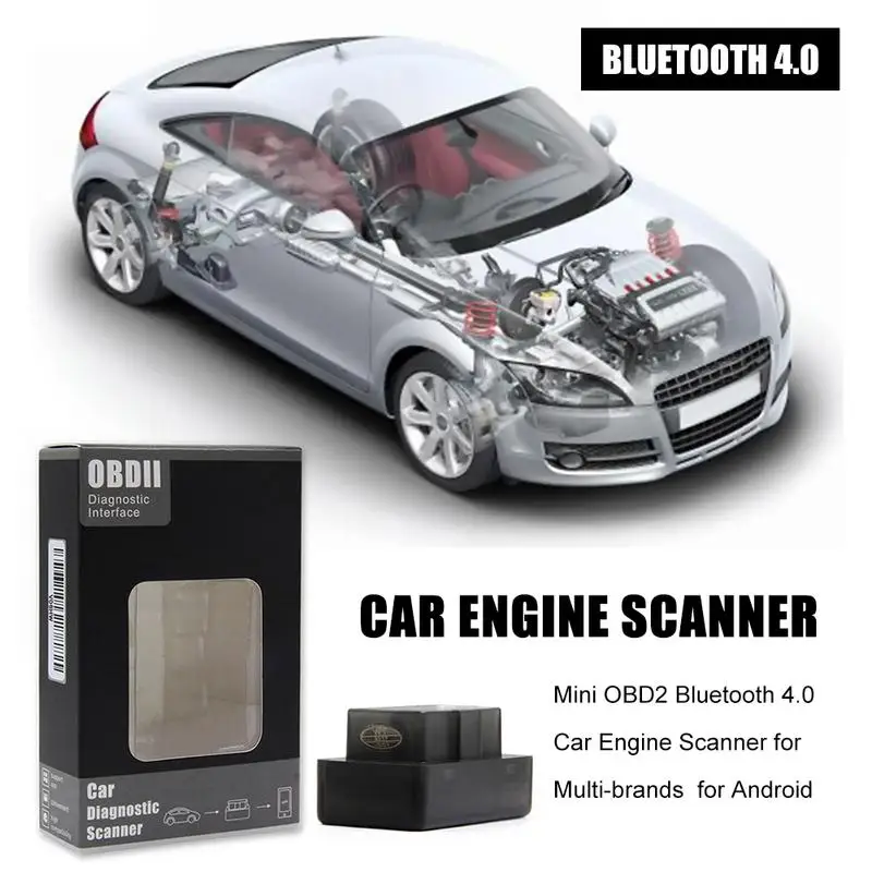 

Mini OBD2 Bluetooth 4.0 OBD2 OBDII Car Diagnostic Scanner for Multi-brands for Android Apple Car Engine Scanner