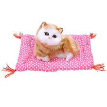 Милые игрушки для кошек со звуком котята игрушки для кошек куклы плюшевые игрушки подарки для детей Мальчики Девочки(желтый кот