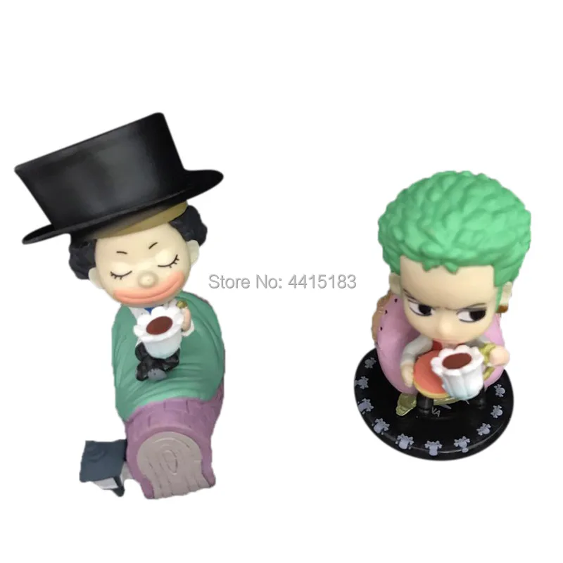 9 pcs/set Anime One Piece Q Ver Cake Chocolate Pirat PVC Action Figure Doll Collectible Model Toy Christmas Gift For Children