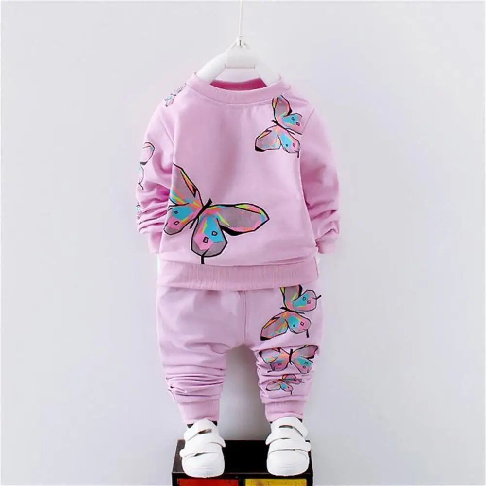 

Girls Clothes 1 2 3 4 5 Year Toddlers Children Clothing Set Spring Autumn Kids Sports Suits Cotton Butterfly Girls Tracksuits