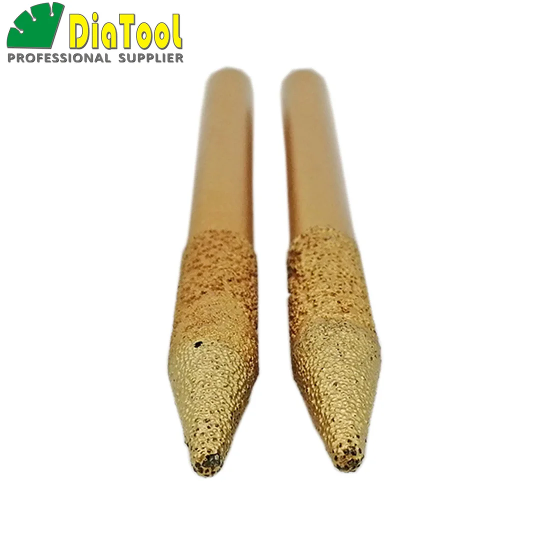 SHDIATOOL 2pcs 10-3/50mm CNC taper ball-end cutter Vaccum Brazed Diamond engraving bits Mill for granite marble rotary burrs