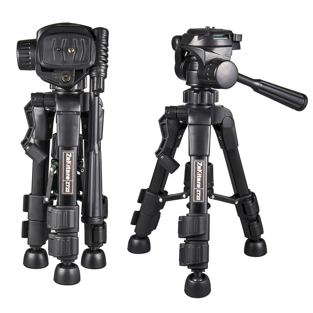 

Adjustable ZT22 Tripod Camera Stand Mini Tripod Portable Compact 4 Height QR Head Tripod Stand for Smart Phone Camera Tablet