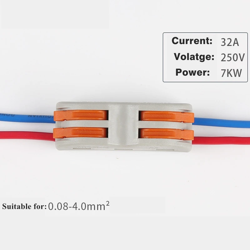 SPL-2 быстроразъемные клеммы Блок рычаг гайка клеммные блоки многоразовые электрические кабельные соединители провода домашние инструменты изоляции